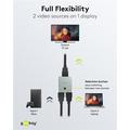 Goobay 2-til-1 HDMI-svitsj - 8K@60Hz - Grå