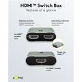 Goobay 2-til-1 HDMI-svitsj - 8K@60Hz - Grå