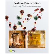 Goobay 20-LED sølvtråd fe-lys - kongler og røde bær