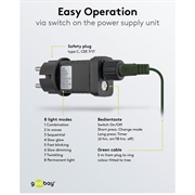 Goobay 280-LED juletrebelysning med ring - 8x2m - varm hvit