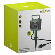 Goobay 4-veis hagestikkontakt med jordspyd - IP44