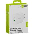 Goobay 45W USB-C PD GaN dobbel hurtiglader - hvit