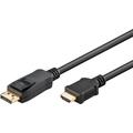 Goobay 4K DisplayPort-til-HDMI-kabel for projektor, TV, PC - 2m - svart