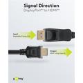Goobay 4K DisplayPort-til-HDMI-kabel for projektor, TV, PC - 2m - svart
