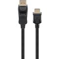 Goobay 4K DisplayPort-til-HDMI-kabel for projektor, TV, PC - 2m - svart
