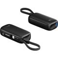 Goobay 5000mAh Powerbank med innebygd USB-C-kabel - 20W - Svart