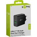 Goobay 65W USB-C PD GaN dobbel hurtiglader - svart