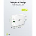 Goobay 65W USB-C PD GaN dobbel hurtiglader - hvit
