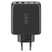 Goobay 68W PD GaN hurtiglader med flere porter - svart