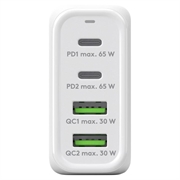 Goobay 68W PD GaN hurtiglader med flere porter - hvit