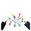Goobay Ladekabel med Julelys - USB-C, MicroUSB, Lightning