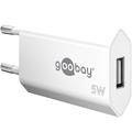 Goobay Compact USB-A-vegglader - 5W - hvit