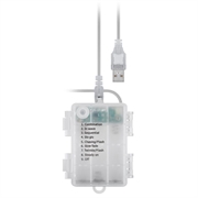 Goobay LED-lysgardin med tidtaker - 300 lysdioder - varm hvit