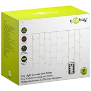 Goobay LED-lysgardin med tidtaker - 300 lysdioder - varm hvit