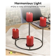 Goobay LED ekte vokslys med 3D-veke og timerfunksjon - 4 stk. - Rød