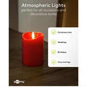 Goobay LED ekte vokslys med 3D-veke og timerfunksjon - 4 stk. - Rød