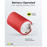 Goobay LED ekte vokslys med 3D-veke og timerfunksjon - 4 stk. - Rød