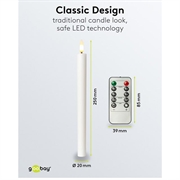 Goobay LED ekte vokslys med fjernkontroll - 5 stk. - Hvit