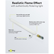 Goobay LED ekte vokslys med fjernkontroll - 5 stk. - Hvit