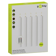 Goobay LED ekte vokslys med fjernkontroll - 5 stk. - Hvit