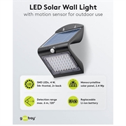 Goobay LED solcellevegglampe med bevegelsessensor - 4W