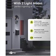 Goobay LED solcellevegglampe med bevegelsessensor - 4W