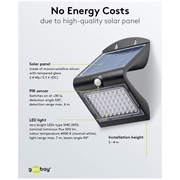 Goobay LED solcellevegglampe med bevegelsessensor - 4W