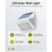 Goobay LED solcellevegglampe med bevegelsessensor - 4W - Hvit