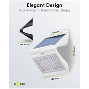 Goobay LED solcellevegglampe med bevegelsessensor - 4W - Hvit