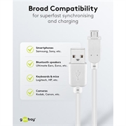 Goobay Micro USB-kabel - 1m - Hvit
