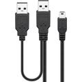 Goobay Mini USB Y-kabel - 0,6 m - Svart