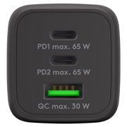 Goobay Nano 65W USB-C PD GaN hurtiglader med flere porter