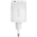Goobay Nano 65W USB-C PD GaN hurtiglader med flere porter - hvit