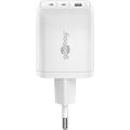Goobay Nano 65W USB-C PD GaN hurtiglader med flere porter - hvit