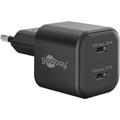 Goobay Nano GaN Dual USB-C PD hurtiglader 35W - svart