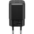 Goobay Nano GaN Dual USB-C PD hurtiglader 35W - svart