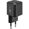 Goobay Nano GaN Dual USB-C PD hurtiglader 35W - svart