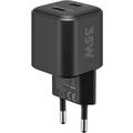 Goobay Nano GaN Dual USB-C PD hurtiglader 35W - svart