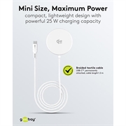 Goobay Qi2.2 25W magnetisk trådløs lader med stativ - hvit