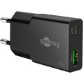 Goobay Slim USB-C PD GaN Dobbel hurtiglader 30W