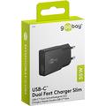 Goobay Slim USB-C PD GaN Dobbel hurtiglader 30W - Svart