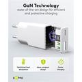 Goobay Slim USB-C PD GaN Dobbel hurtiglader 30W