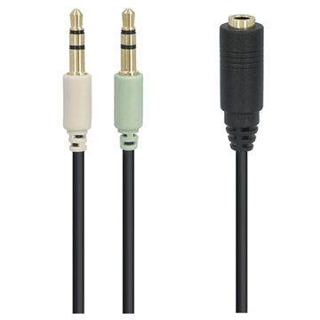 Goobay Stereo 4-pin / 2x 3-pin 3.5mm Audio-adapter - Svart