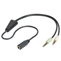 Goobay Stereo 4-pin / 2x 3-pin 3.5mm Audio-adapter - Svart