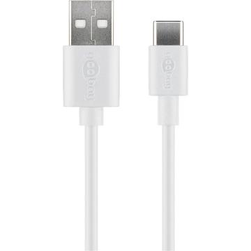 Goobay USB-C-kabel 0.5m - USB-C/USB-A - hvit