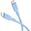 Goobay USB-C silikonkabel - 1.5m, 60W - blå