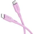 Goobay USB-C silikonkabel - 1.5m, 60W - rosa