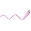 Goobay USB-C silikonkabel - 1.5m, 60W - rosa