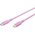 Goobay USB-C silikonkabel - 1.5m, 60W - rosa