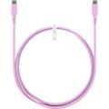 Goobay USB-C silikonkabel - 1.5m, 60W - rosa